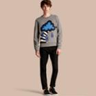 Burberry Burberry Weather Appliqu Detail Cotton Jersey Sweatshirt, Size: Xs, Grey