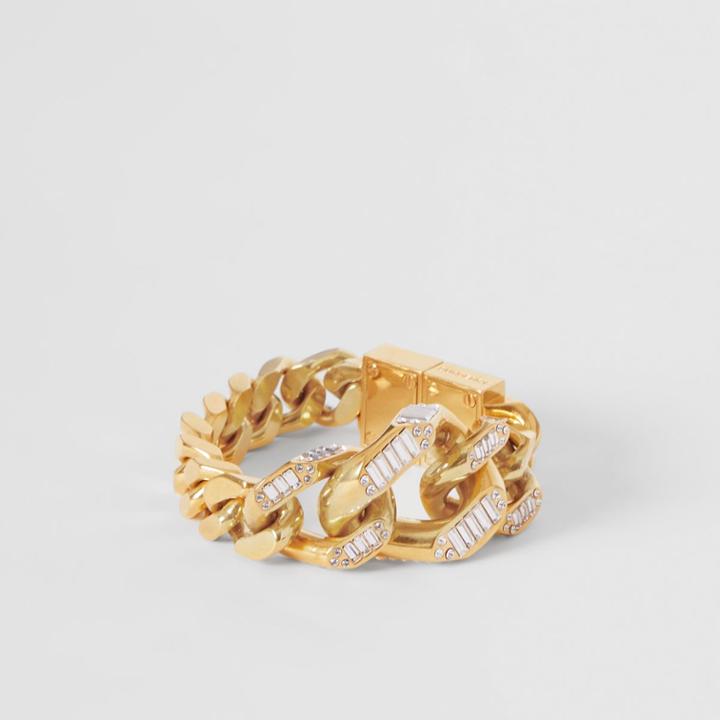 Burberry Burberry Crystal Detail Gold-plated Chain-link Bracelet