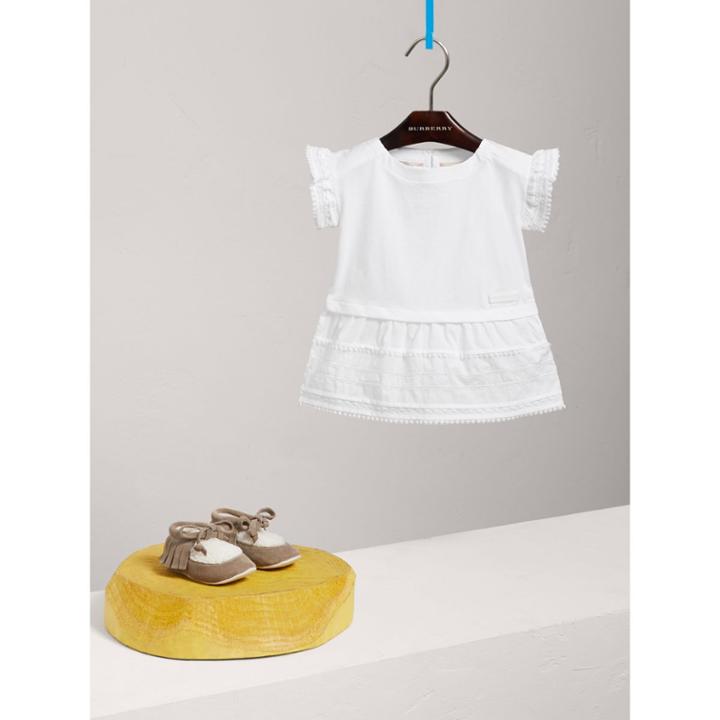 Burberry Burberry Lace Detail Cotton Dress, Size: 6m, White