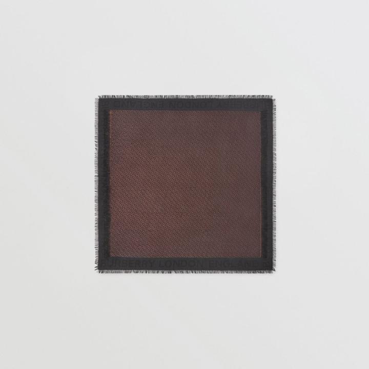 Burberry Burberry Metallic Monogram Silk Blend Large Square Scarf, Black