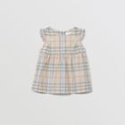 Burberry Burberry Childrens Ruffled Check Cotton Dress With Bloomers, Size: 9m, Beige