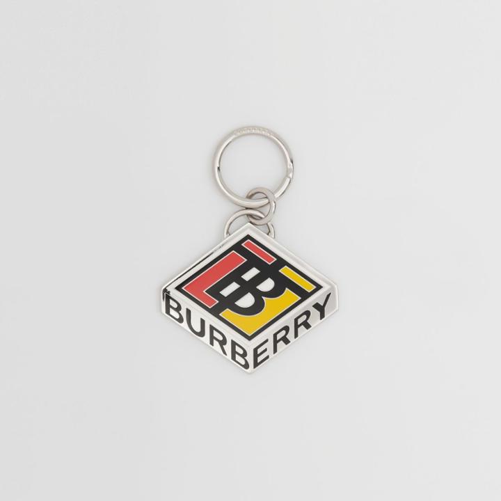 Burberry Burberry Logo Graphic Palladium-plated Key Ring, Multicolour