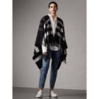 Burberry Burberry Check Cashmere And Wool Poncho, Black