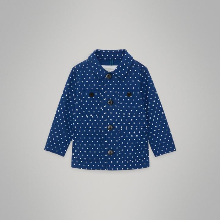 Burberry Burberry Childrens Spot Print Cotton Blend Jacket, Size: 12m, Blue