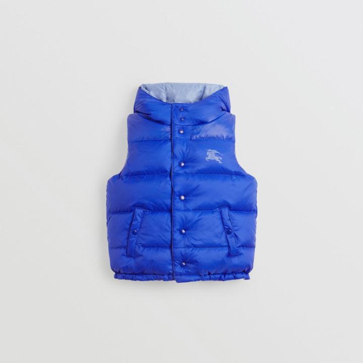 Burberry Burberry Childrens Reversible Showerproof Down-filled Hooded Gilet, Size: 12y, Blue