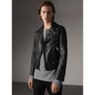Burberry Burberry Clean-lined Leather Biker Jacket, Size: 36, Black