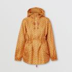 Burberry Burberry Unicorn Print Silk Twill Hooded Jacket, Size: 04, Orange