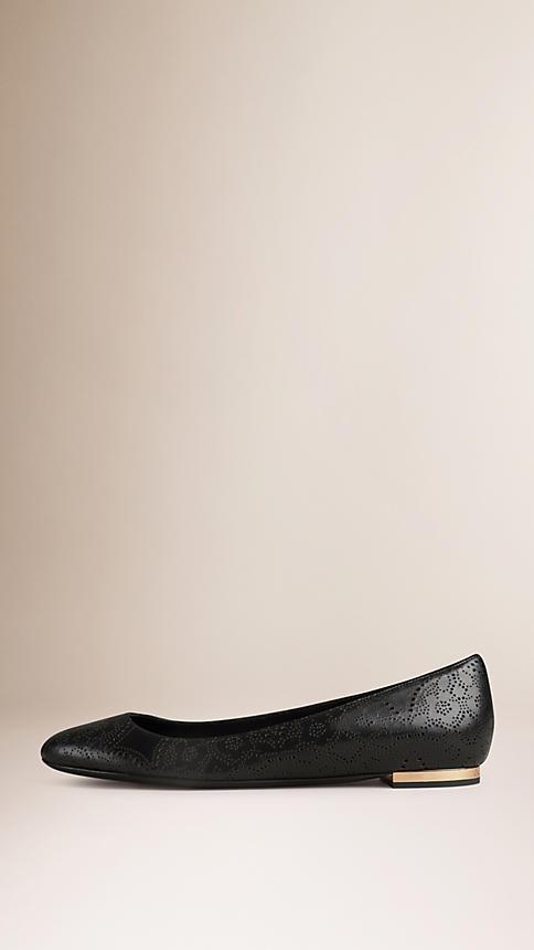 Burberry Laser-cut Lace Lambskin Ballerinas