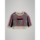 Burberry Burberry Monster Cashmere Jacquard Sweater, Size: 12m, Grey