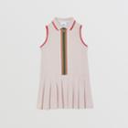 Burberry Burberry Childrens Icon Stripe Detail Cotton Sleeveless Polo Shirt Dress, Size: 12y, Pink