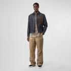 Burberry Burberry Leather Detail Japanese Selvedge Denim Jacket, Size: 34, Blue