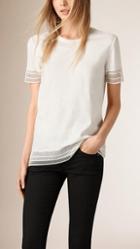 Burberry Prorsum Lace Trim Cotton Top