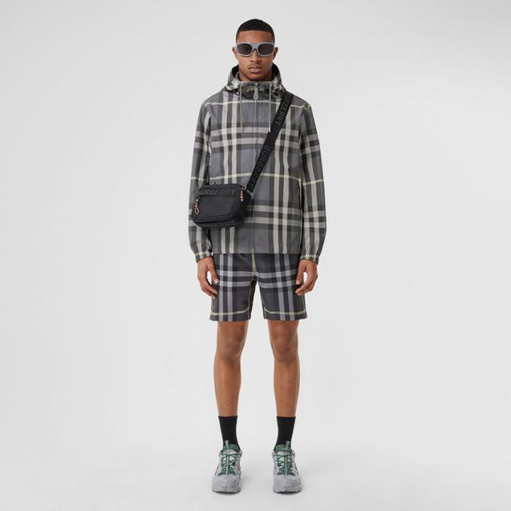Burberry Burberry Reversible Check Cotton Blend Hooded Jacket, Size: M