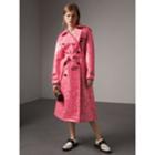 Burberry Burberry Laminated Floral Lace Trench Coat, Size: 06