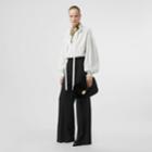 Burberry Burberry Puff-sleeve Cotton Tie-neck Blouse, Size: 12, White