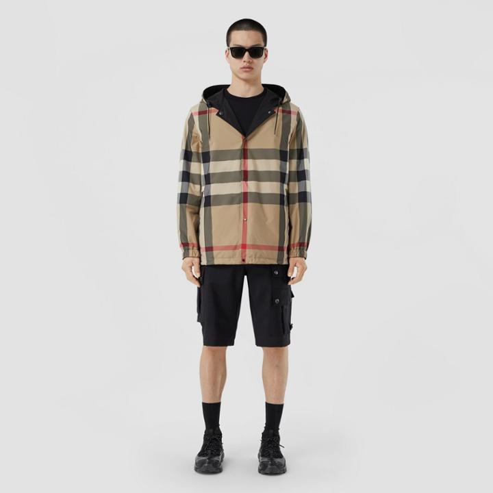 Burberry Burberry Reversible Check Recycled Polyester Hooded Jacket, Size: M