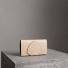 Burberry Burberry Equestrian Shield Two-tone Leather Continental Wallet, Beige