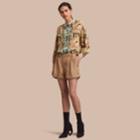 Burberry Burberry Tailored Silk Shorts, Size: 08, Beige
