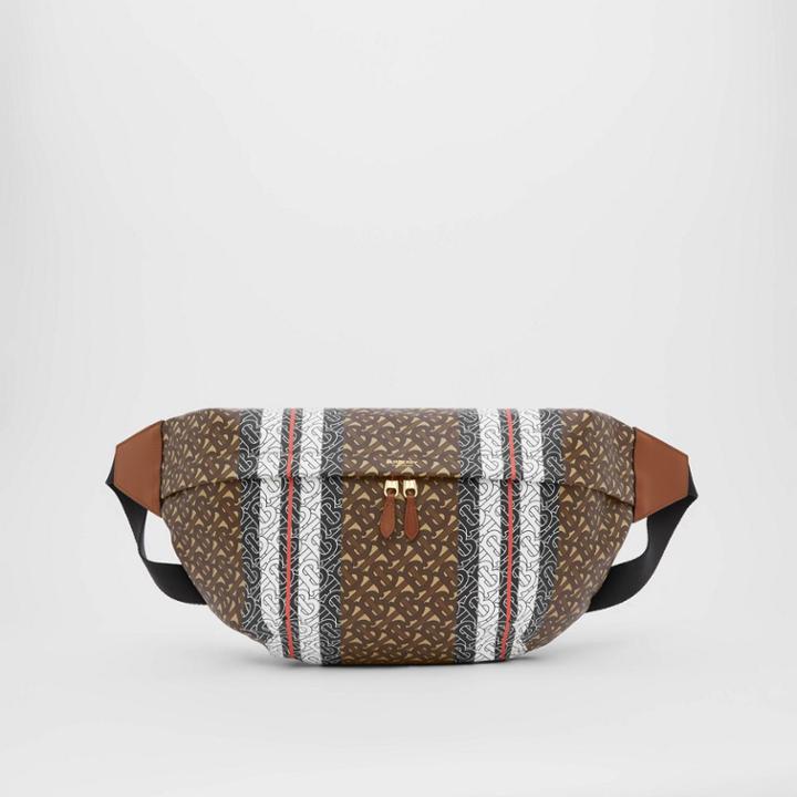Burberry Burberry Extra Large Monogram Stripe E-canvas Bum Bag, Brown