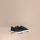 Burberry Burberry Perforated Check Leather Trainers, Size: 43, Black