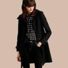 Burberry Burberry Technical Wool Cashmere Funnel Neck Coat, Size: 00, Black