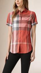 Burberry Short-sleeved Check Cotton Shirt