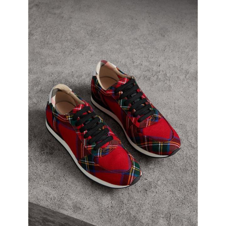 Burberry Burberry Tartan Wool Trainers, Size: 37.5