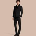 Burberry Burberry Slim Fit Wool Mohair Part-canvas Suit, Size: 44r, Black