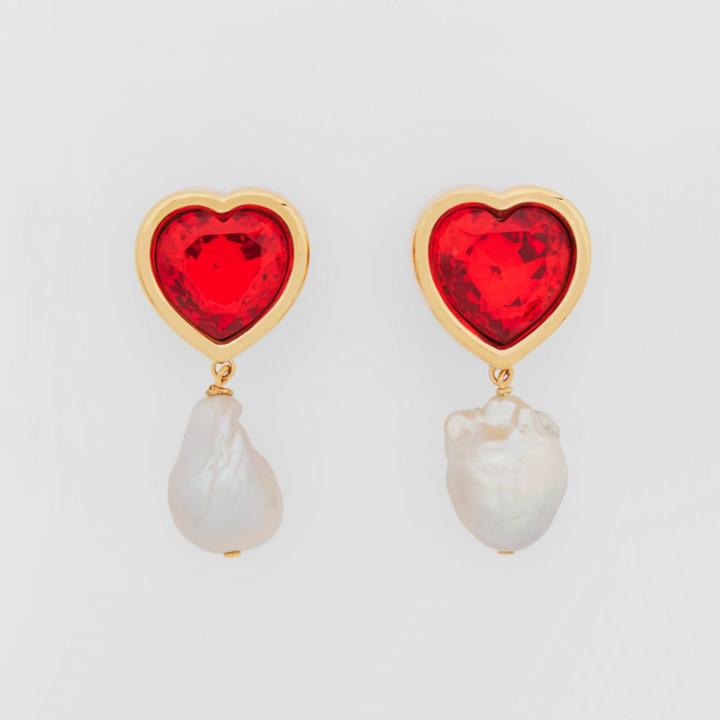 Burberry Burberry Crystal And Pearl Detail Gold-plated Earrings - Online Exclusive