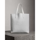 Burberry Burberry Medium Embossed Leather Tote, White