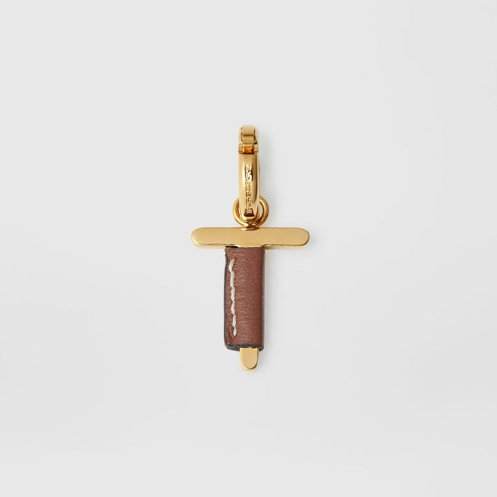 Burberry Burberry Leather-wrapped 't' Alphabet Charm, Brown