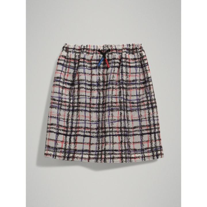 Burberry Burberry Childrens Scribble Check Gathered Silk Skirt, Size: 6y