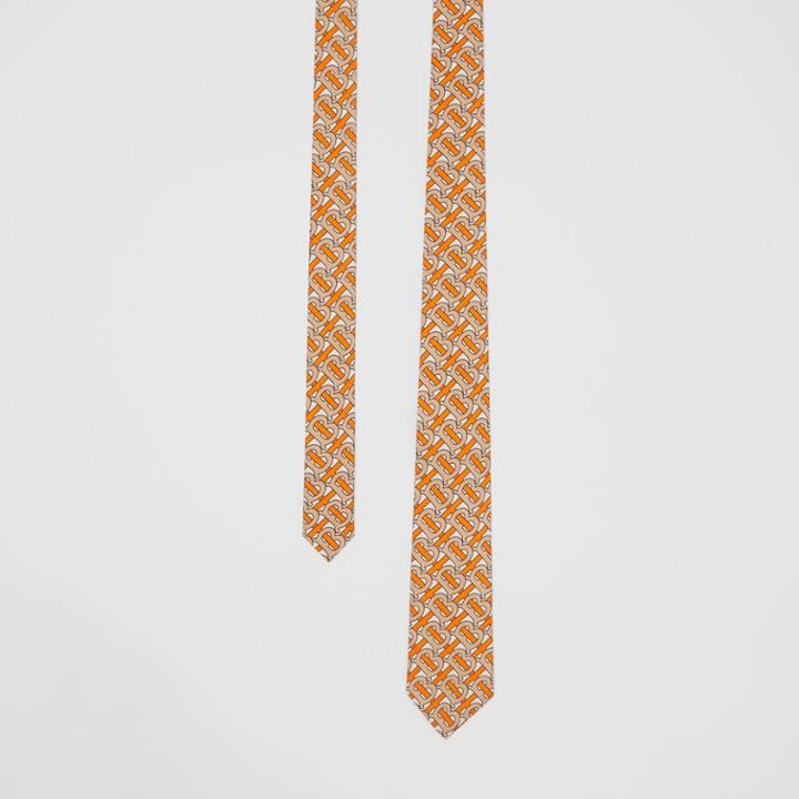 Burberry Burberry Classic Cut Monogram Print Silk Tie, Orange