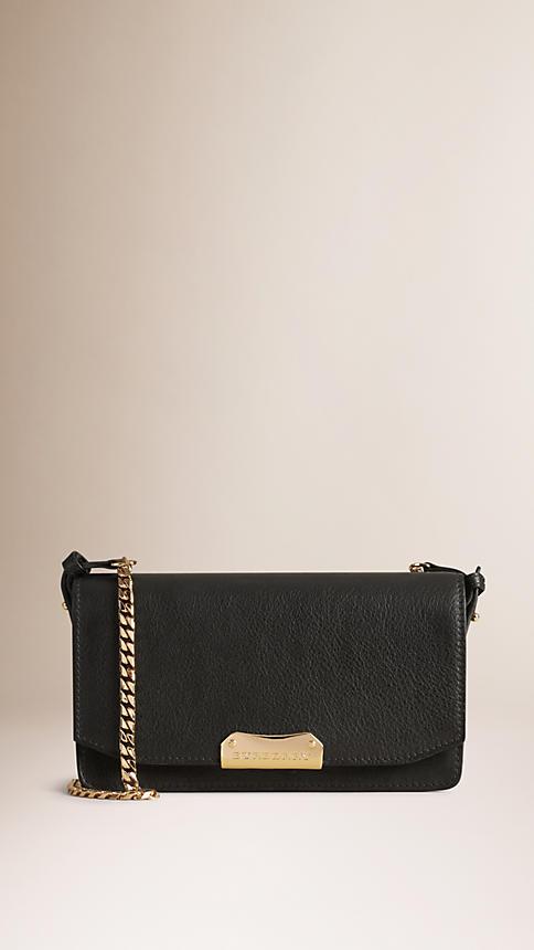 Burberry Leather Clutch Bag With Chain