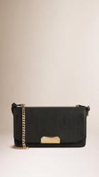 Burberry Leather Clutch Bag With Chain