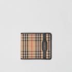Burberry Burberry 1983 Check And Leather International Bifold Wallet, Black
