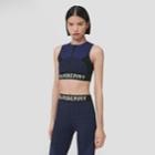 Burberry Burberry Monogram Print Stretch Jersey Cropped Top, Size: L