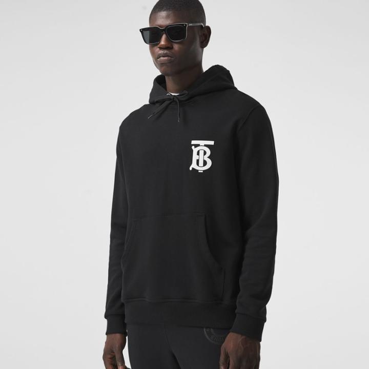 Burberry Burberry Monogram Motif Cotton Hoodie, Size: Xxs, Black