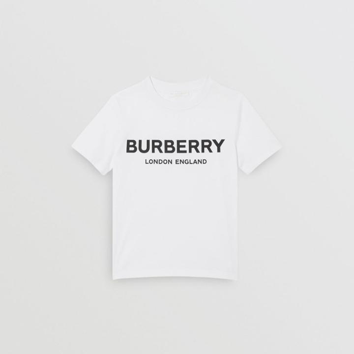 Burberry Burberry Childrens Logo Print Cotton T-shirt, Size: 8y, White