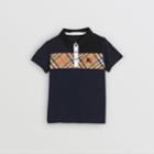 Burberry Burberry Childrens Vintage Check Panel Cotton Polo Shirt, Size: 12y