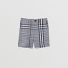 Burberry Burberry Childrens Check Cotton Poplin Tailored Shorts, Size: 12y, Black