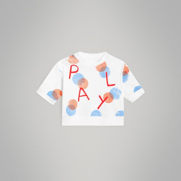 Burberry Burberry Childrens Oversized Spot Print Cotton Top, Size: 18m, White