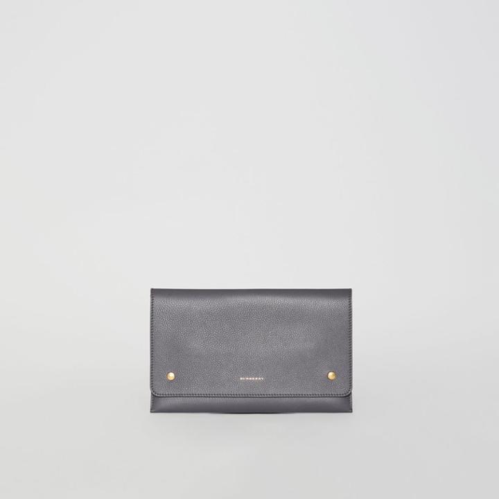 Burberry Burberry Two-tone Leather Wristlet Clutch, Grey