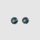 Burberry Burberry Marbled Resin Palladium-plated Sphere Earrings, Black
