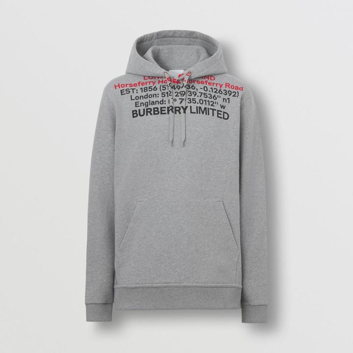 Burberry Burberry Location Print Cotton Hoodie