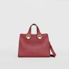 Burberry Burberry The Leather Crest Grommet Detail Tote, Red