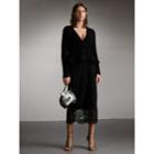 Burberry Burberry Knitted Wool Cashmere Blend Peplum Jacket, Size: Xs, Black