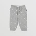Burberry Burberry Childrens Star And Monogram Motif Cotton Jogging Pants, Size: 12m, Grey