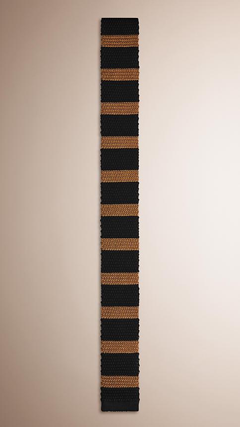 Burberry Slim Cut Striped Knitted Silk Tie