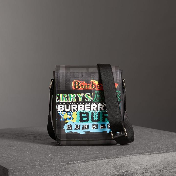Burberry Burberry Tag Print London Check Crossbody Bag